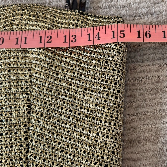 NWT Black Halo EVE Strapless Metallic Crochet Gold Dress SZ 8 Cocktail Holiday - Picture 11 of 17